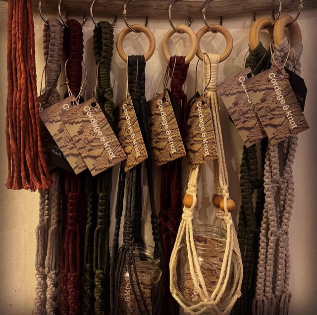 Macrame fibre art by Cordage & Knot, a La Ronge artist, at On the Avenue